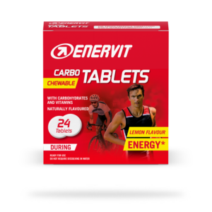 Enervit E.SPORT energy tablets 24pc lemon Chew Carbo pouch